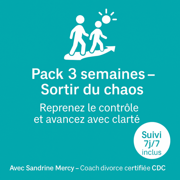 Pack 3 semaines – Coaching séparation pour sortir du chaos avec Sandrine Mercy, coach divorce certifiée CDC