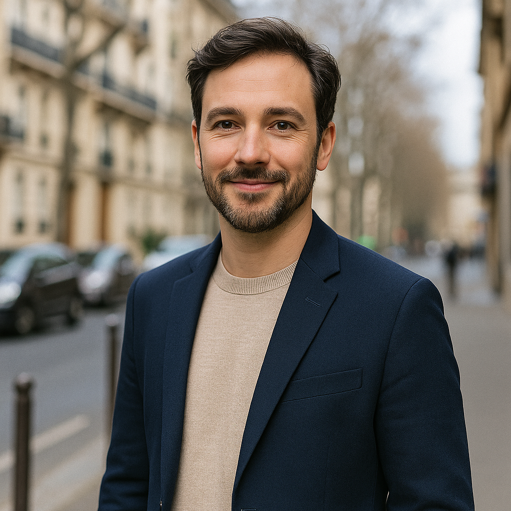 Nicolas, 47 ans, témoignage client pack Premium coaching divorce et séparation à Paris, portrait urbain casual chic