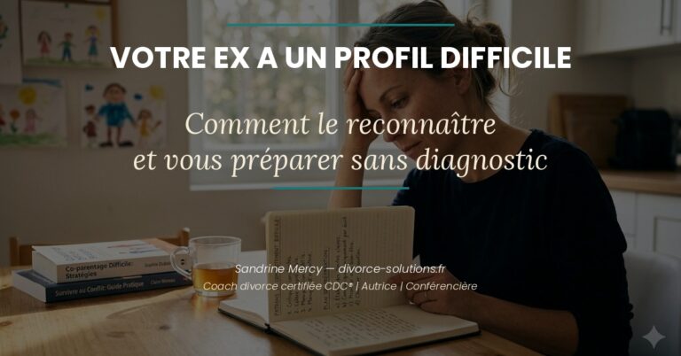 Personne en réflexion face à une situation de divorce avec un ex au profil difficile — coaching divorce Sandrine Mercy