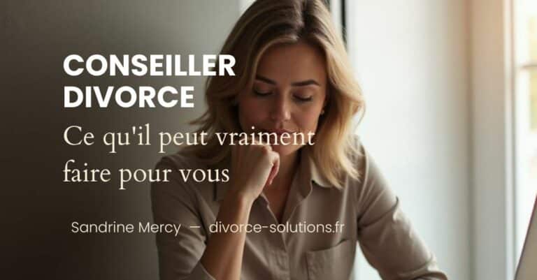 Sandrine Mercy, coach divorce certifiée CDC, accompagnant une personne en séance de coaching divorce pour préparer ses décisions