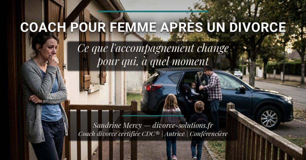Coach pour femme après un divorce : une mère regarde ses enfants partir avec leur père