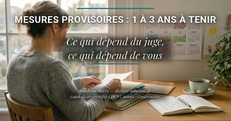 Une femme de dos classe des documents devant un calendrier annuel